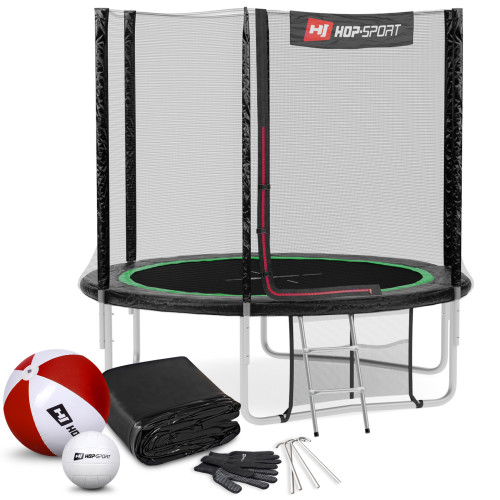 Купити Батут  Hop-Sport 8FT 244 black/green см із зовнішньою сіткою у Києві - фото №1